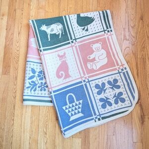 Vintage Farmhouse Cotton Woven Patchwork Throw Blanket